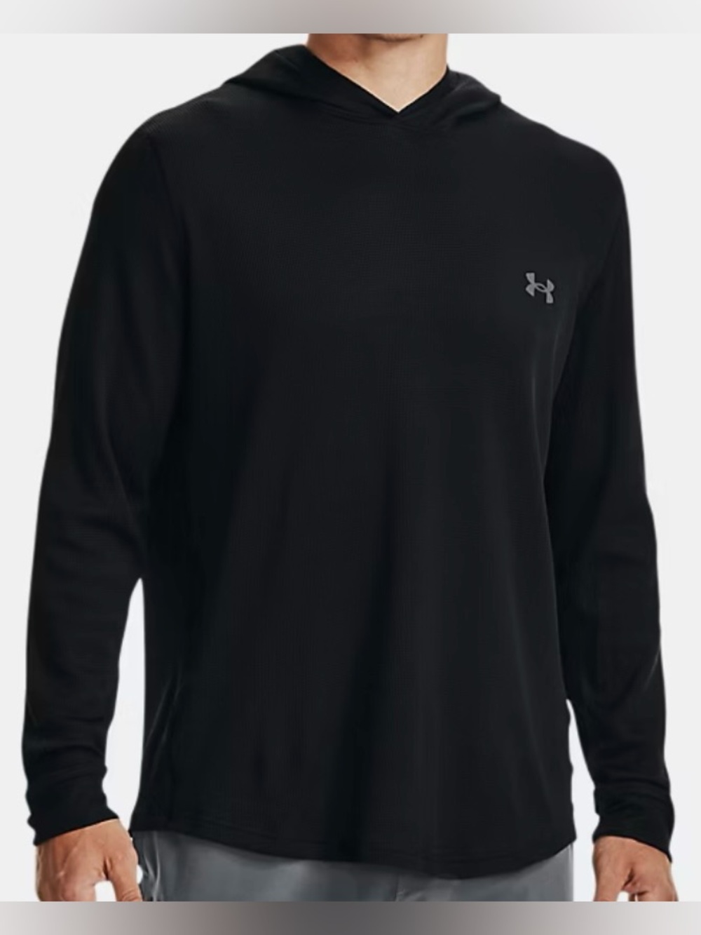 Under Armour Waffle Hoodie UA Long Sleeve Shirt Black 1302362-001 Men’s Size XL